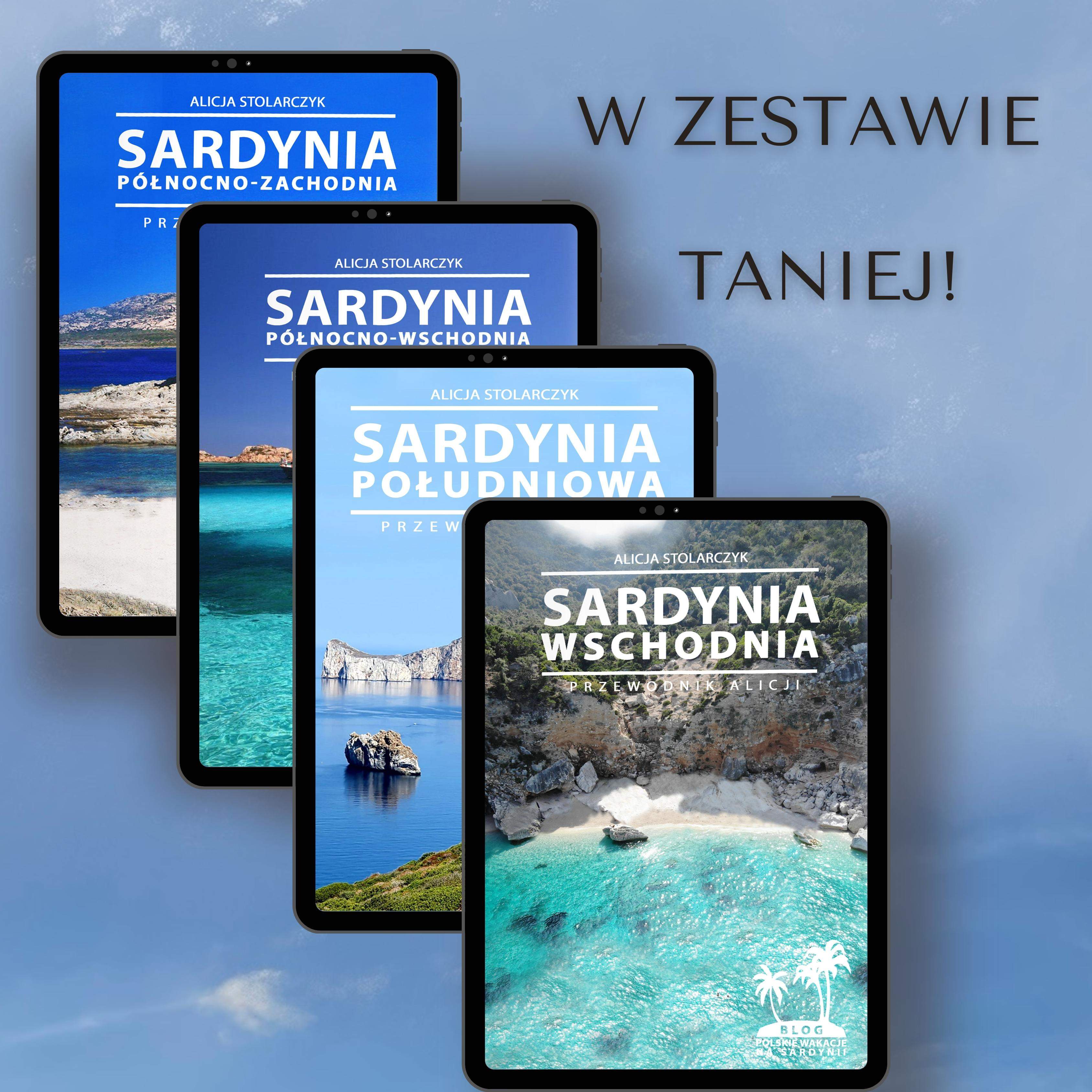 Zestaw czterech przewodników po Sardynii